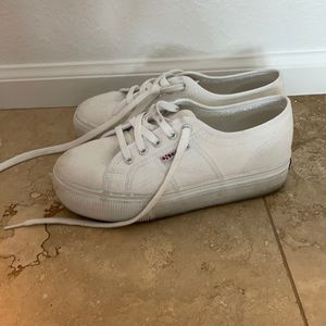 Gently used superga sneaks with platform